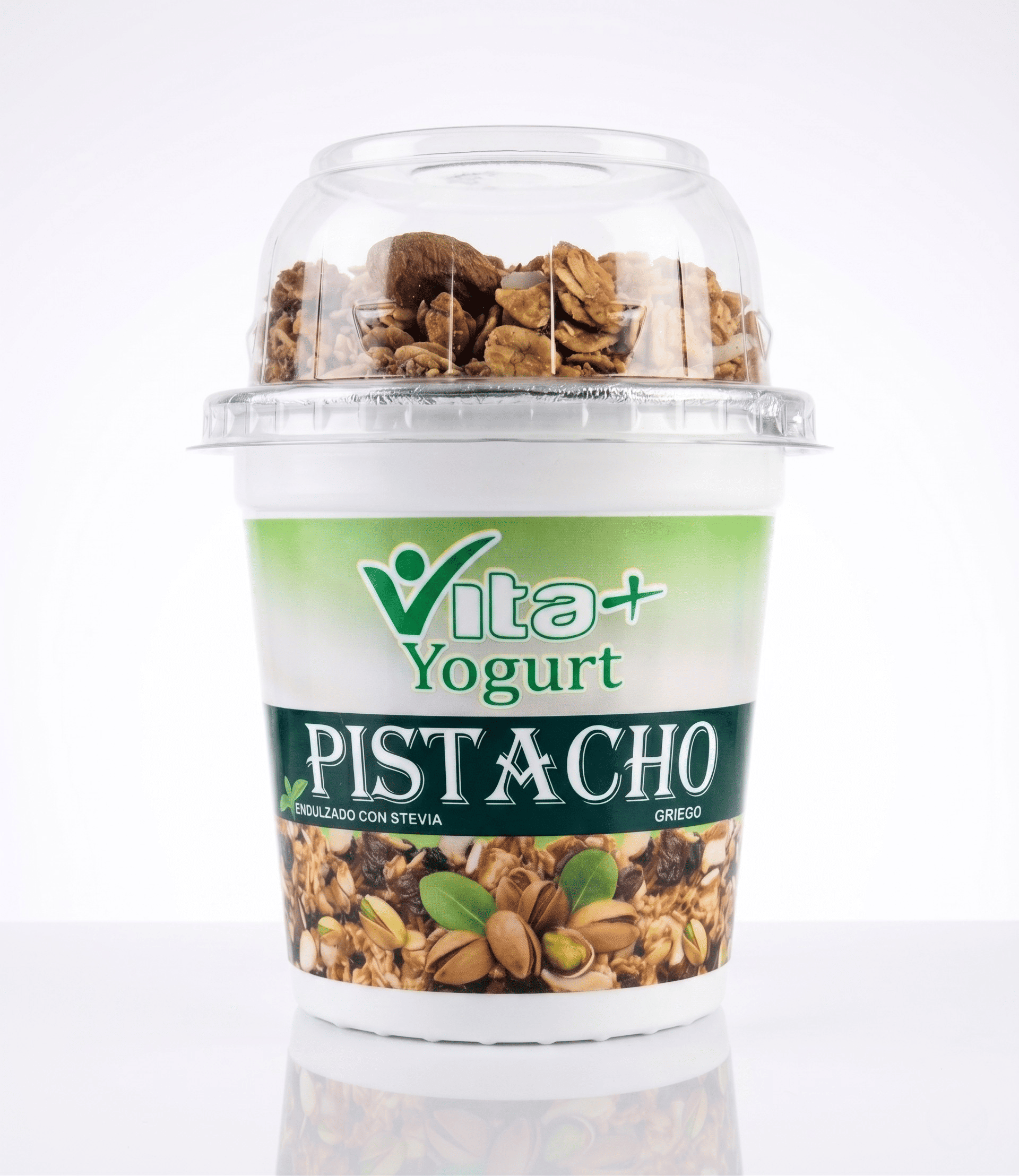 Yogurt griego con topping de pistacho